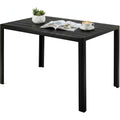 gartentisch wetterfest 110x70 cm wpc balkontisch aluminium rechteckiger terrassentisch rutschfester esstisch garten fuer 4-6 personen brettbreite 9cm schwarz