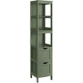 hochschrank badezimmer 2 schubladen 3 offene faecher badschrank stehend nischenschrank 30 x 30 x 1415 cm fuer bad wohnzimmer kueche waldgruen sofie kollektion bbc066c01