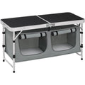 klapptisch campingtisch mit stauraum hoehenverstellbar schwarzgrau klapptisch hoehenverstellbar gartentisch fuer picknick strand garten terrasse balkon schwarzgrau