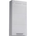 devon - kommode - weiss hochglanz - haengenderunterschrank mit 1 tuer rechts oder links verstellbar und 1 einlegeboden - bxhxt 35 x 75 x 16 cm - mit silberfarbener griffe