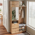 kompaktgarderobe mit spiegel und sitzbank flurgarderobe mit schuhschrank und haken kleiderhaken kompaktgarderobe flurmoebel set