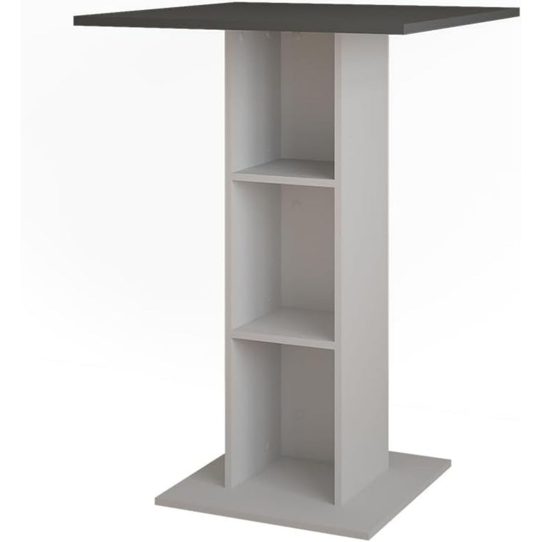 bartisch repose anthrazitweiss 75 x 75 cm zur verwendung als stehtisch mit hoehenverstellbaren einlegeboeden