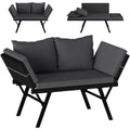 elytra gartenbank 177 cm inkl auflagen schwarz klappbar loungesofa rattan sonnenliege wetterfest terrassen sitzbank liegefunktion gartencouch mit verstellbaren armlehnen
