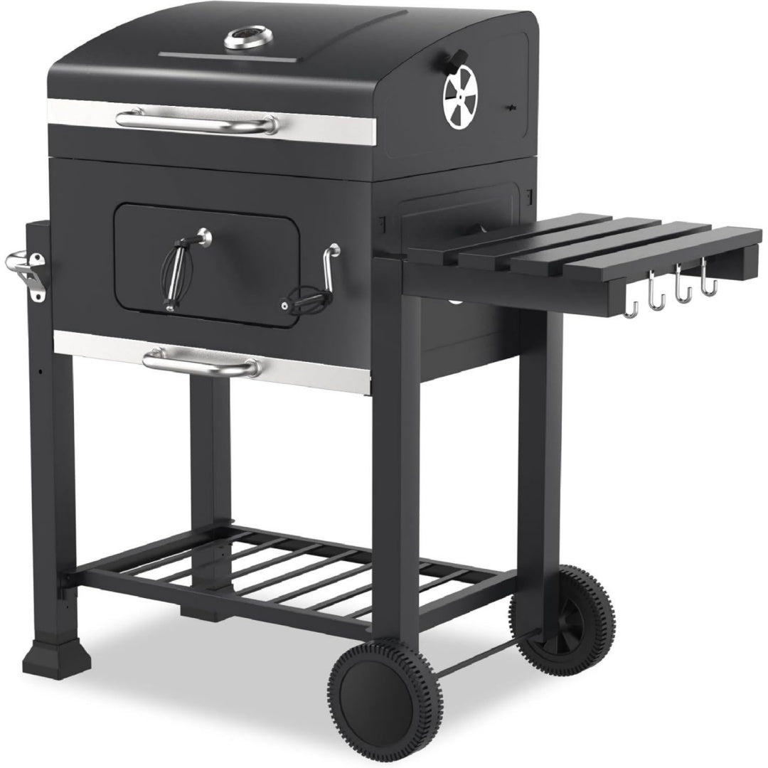 tepro holzkohlegrill grillwagen toronto click grillflaeche ca 56 x 415 cm grill mit deckel edelstahl-griff grillrost und thermometer masse ca 115 x 67 x 107 cm