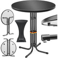klapptisch rund bartisch 80 cm schwarz mit abdeckung