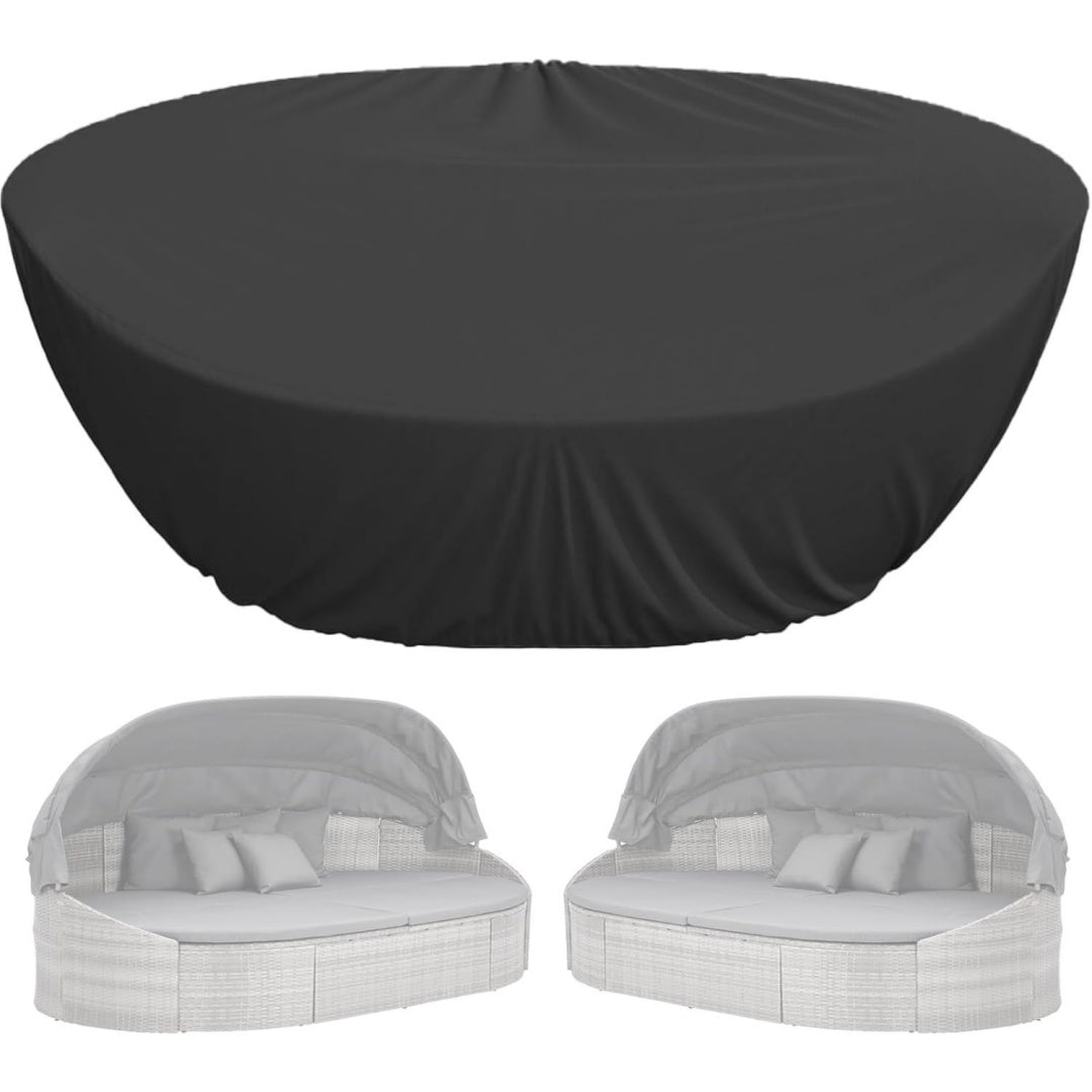 sonneninsel oval abdeckung wasserdicht schutzhuelle sonneninsel oval mit kordelzug an der unterseite und verstellbare schnalle 420d oxford schwarz 235x150x90x50cm