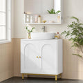 waschbeckenunterschrank 2 tueren verstellbarer einlegeboden weiss badezimmerschrank mit 2 tueren verstellbare ablage viel stauraum freistehend landhausstil 30 x 60 x 63 cm weiss bc19103x