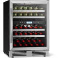 verosteel unterbau-weinkuehlschrank zweizonen-weinkuehlschrank fuer 43 flaschen ultraviolett-glastuer touch-bedienfeld ausziehbare leicht zugaengliche holzregale